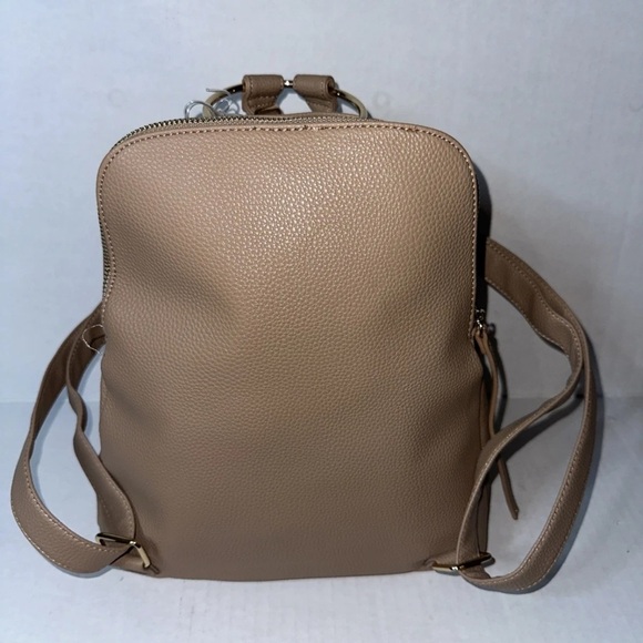 NWT Crossi Jasmine Ring Double Bow Backpack Beige Pebbled Faux Leather - Picture 3 of 3